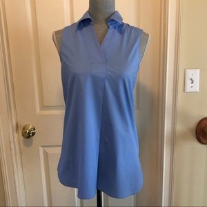 Ellen Tracy Periwinkle blue sleeveless cotton top